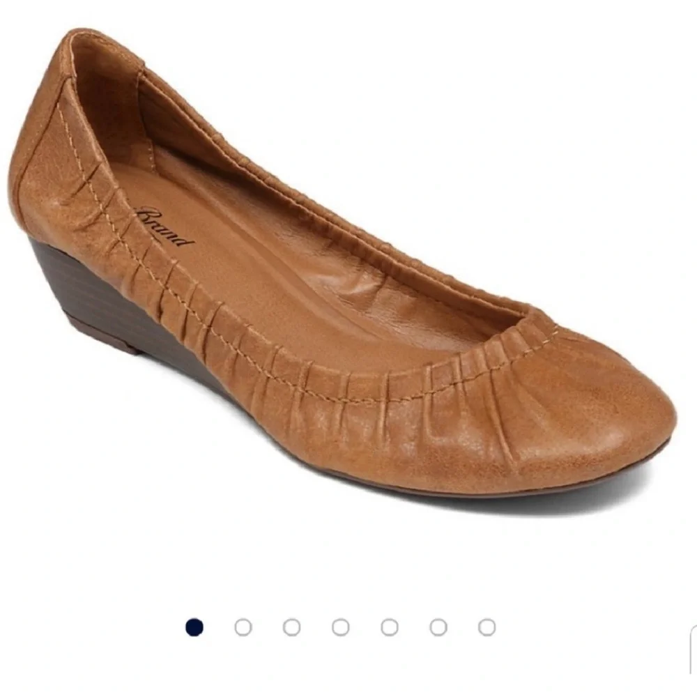 Women’s LuckyBrand Brown Leather Pintuck Wedge Size 10 - Picture 10 of 10